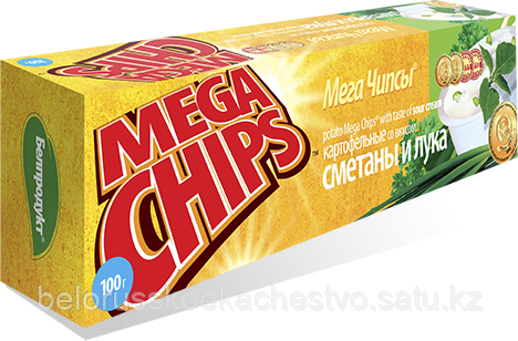Чипсы-пластины MegaChips 200 сметана + лук