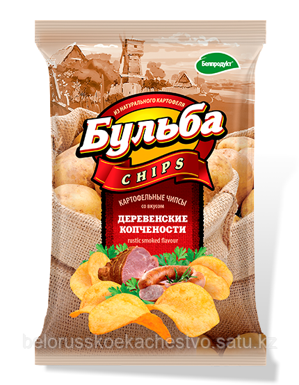 Чипсы из натурального картофеля Бульба Chips деревенские копчености