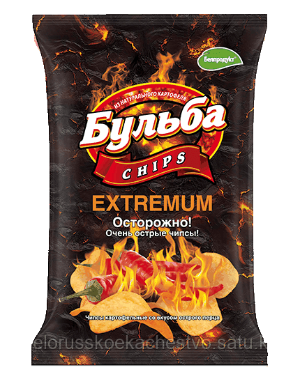 Чипсы из натурального картофеля Бульба Chips тайский перец "Extremum" острые