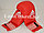 Перчатки для карате красные с белыми полосами на застежке, фото 3