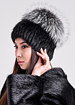 Женская меховая шапка из ондатры и чернобурки, купить онлайн в bgfurs.kz, фото 3