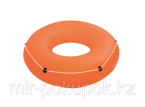 Надувной круг для плавания с канатом, диаметром 119 см (оранжевый, голубой, зеленый) BESTWAY 36120 