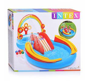 Игровой центр с горкой надувной «Радуга» Intex 57453 (Габариты: 297х193х135 см), фото 2