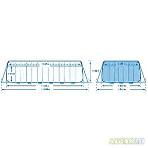 Прямоугольный каркасный бассейн Intex 26378 (975 х 488 х 132 см, на 54368 литра ), фото 2