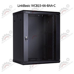 LinkBasic WCB18-66-BAA-C Шкаф настенный 18U, 600*600*901, цвет чёрный, передняя дверь стеклянная