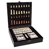 Подарочный набор: шахматы, покер, домино «Заядлый игрок» в деревянном кейсе (Шахматы и Покер), фото 2