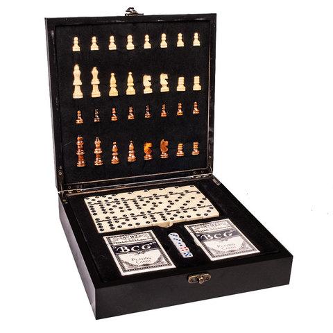 Подарочный набор: шахматы, покер, домино «Заядлый игрок» в деревянном кейсе (Шахматы и Покер) - фото 2 - id-p65304030