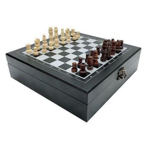 Подарочный набор: шахматы, покер, домино «Заядлый игрок» в деревянном кейсе (Шахматы и Покер) - фото 4 - id-p65304030