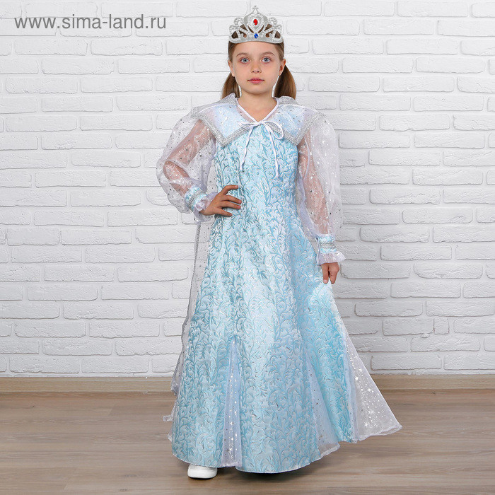 Детский карнавальный костюм «Снежная королева», парча, размер 32, рост 122 см