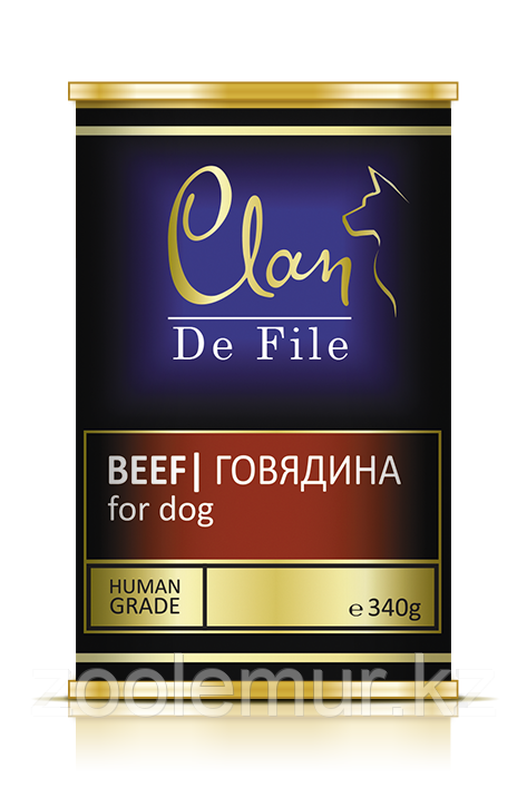 Clan De File консервы для собак (с говядиной) 340 гр. - фото 1 - id-p65320348