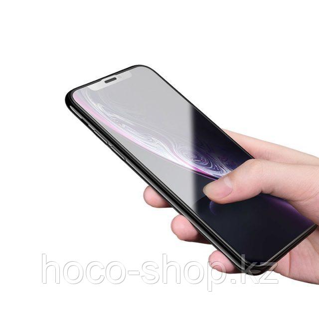 Полноэкранное закаленное стекло Full screen 3D anti-shock soft edge glass for iPhone Xr ,(G2) Black - фото 6 - id-p65323168