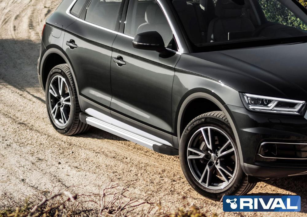 Пороги на Audi Q5 2017-2023  "Silver"