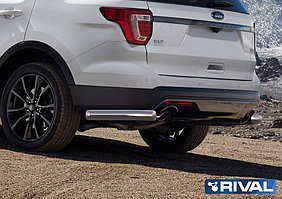 Защита заднего бампера Ford Explorer 2015-2019 d76 уголки