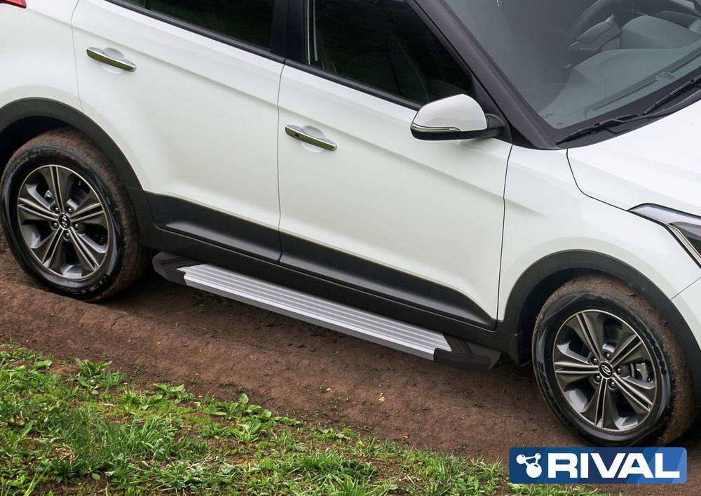Пороги на Hyundai Creta 2016-2020  "Silver"