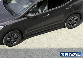 Пороги на Hyundai Santa Fe 2006-2012  "Premium-Black"