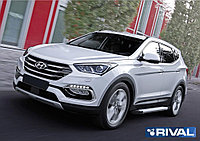 Пороги на Hyundai Santa Fe 2012-2018 "Silver"