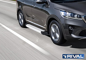 Пороги на Kia Sorento Prime 2018-2020 "Silver"