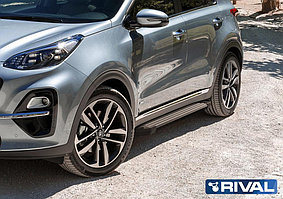 Пороги на Kia Sportage 2016-2021 "Black"