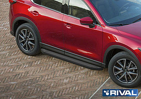 Пороги на Mazda CX-5 2017- "Premium-Black"