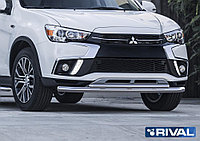 Защита переднего бампера Mitsubishi ASX 2017- d57+d42