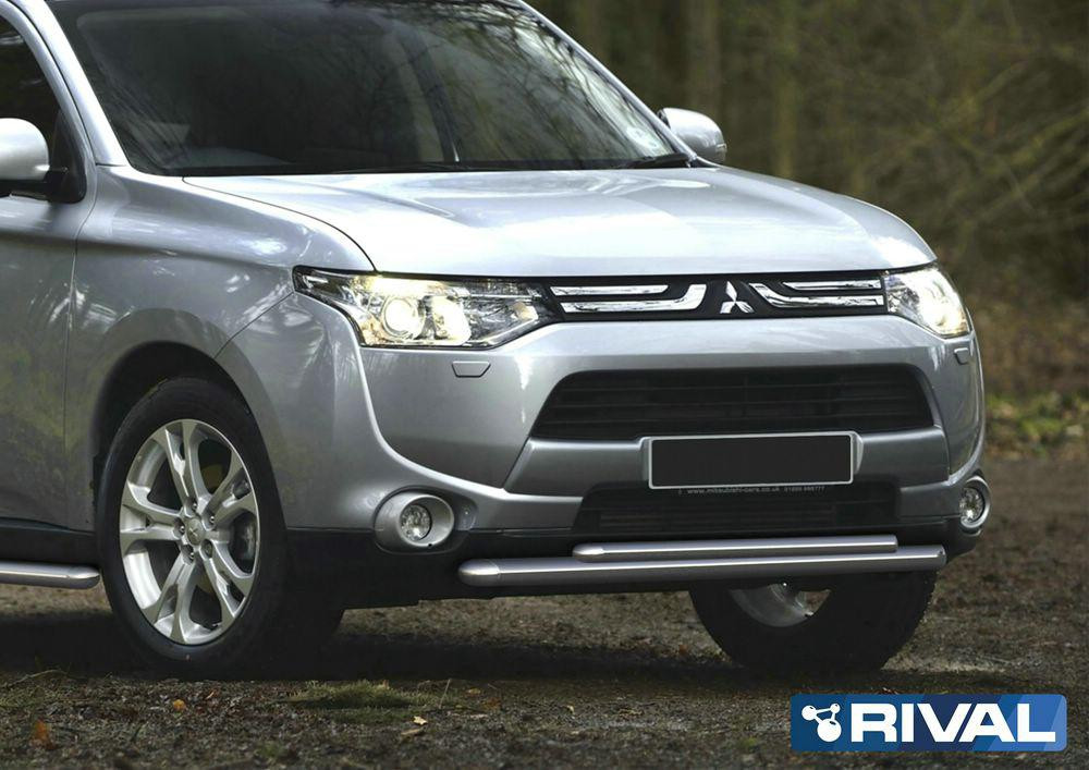 Защита переднего бампера Mitsubishi Outlander 2012-2014 d57+d42