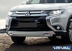 Защита переднего бампера Mitsubishi Outlander 2015-2018- d57+d42