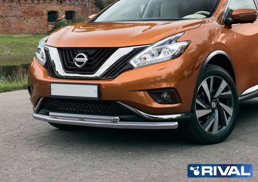 Защита переднего бампера Nissan Murano 2016- d57+d42