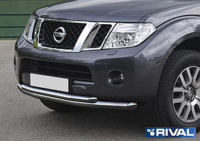 Защита переднего бампера Nissan Pathfinder 2010-2014 d76+d57