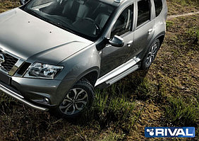 Пороги на Nissan Terrano 2014-  "Silver"