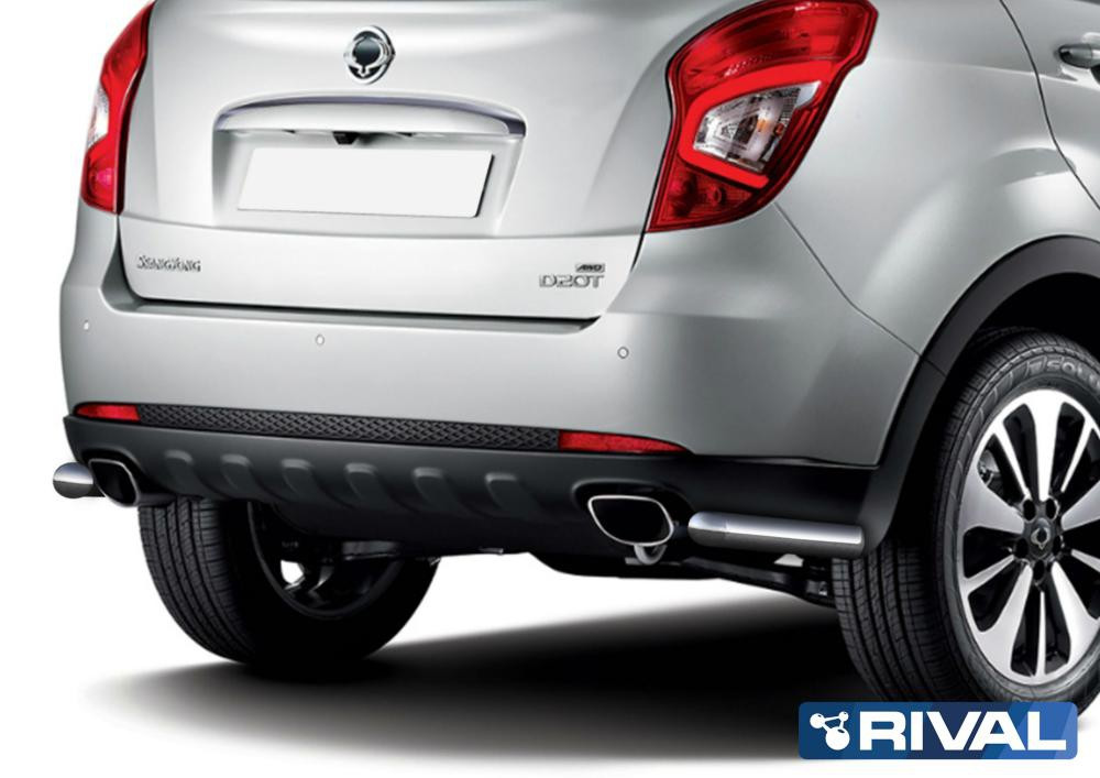 Защита заднего бампера Ssang Yong Actyon 2010+ d57 уголки