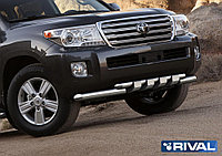 Защита переднего бампера Toyota Land Cruiser 200 2011-2015 d76+d57 с профильной защитой картера