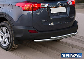 Защита заднего бампера Toyota Rav 4 2013-2015 d57+d57