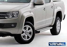 Пороги на Volkswagen Amarok 2010-2016  "Silver"