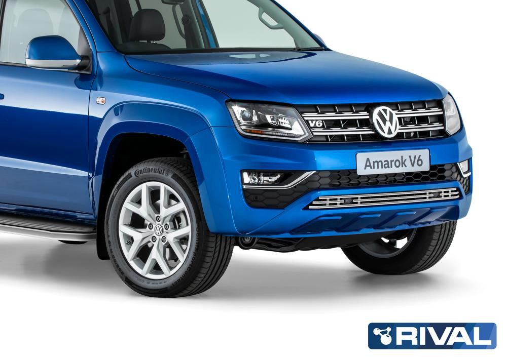 Решётка в бампер на Volkswagen Amarok 2016-  d10