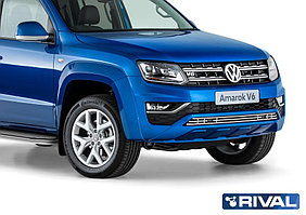 Решётка в бампер на Volkswagen Amarok 2016-  d10