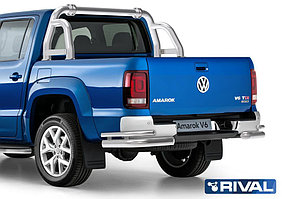 Защита заднего бампера Volkswagen Amarok 2016- d76+d42 уголки