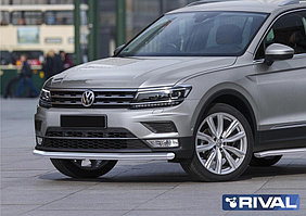 Защита переднего бампера Volkswagen Tiguan, без пакета offroad 2017- d57