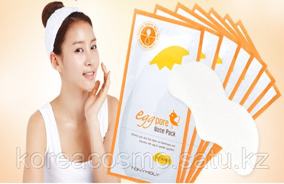 Полоски от черных точек на носу TonyMoly EGG PORE nose pack package