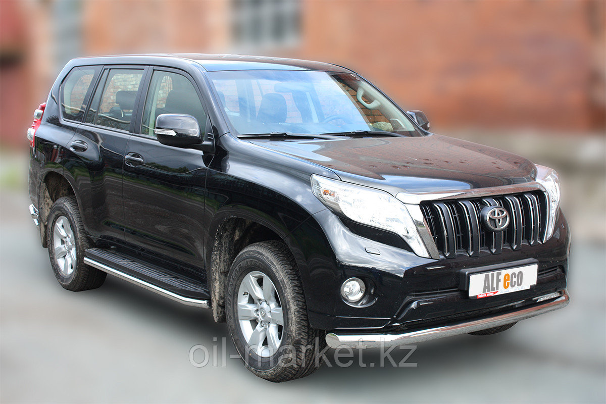 Защита переднего бампера длинная для Toyota Land Cruiser Prado 150 (2009-2017г) - фото 1 - id-p65351995