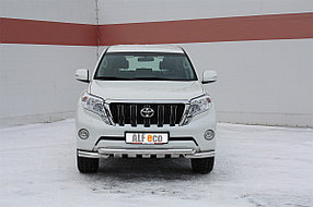 Защита переднего бампера двойная с защитой Shark для Toyota Land Cruiser Prado 150 (2009-2017г), фото 5