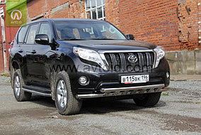 Защита переднего бампера  двойная с защитой  для Toyota Land Cruiser Prado 150 (2009-2017г), фото 2