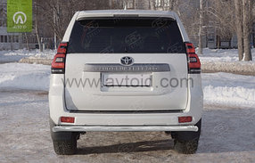 Защита заднего бампера длинная одинарная для Toyota Land Cruiser Prado 150 (2009-2017г), фото 3