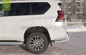 Защита заднего бампера  длинная двойная с уголками для Toyota Land Cruiser Prado 150 (2009-2017г), фото 2