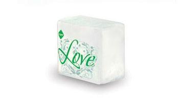 Салфетки бумажные белые «Love» 24×24 60 шт.