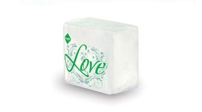 Салфетки бумажные белые «Love» 24×24 60 шт. - фото 1 - id-p2401550