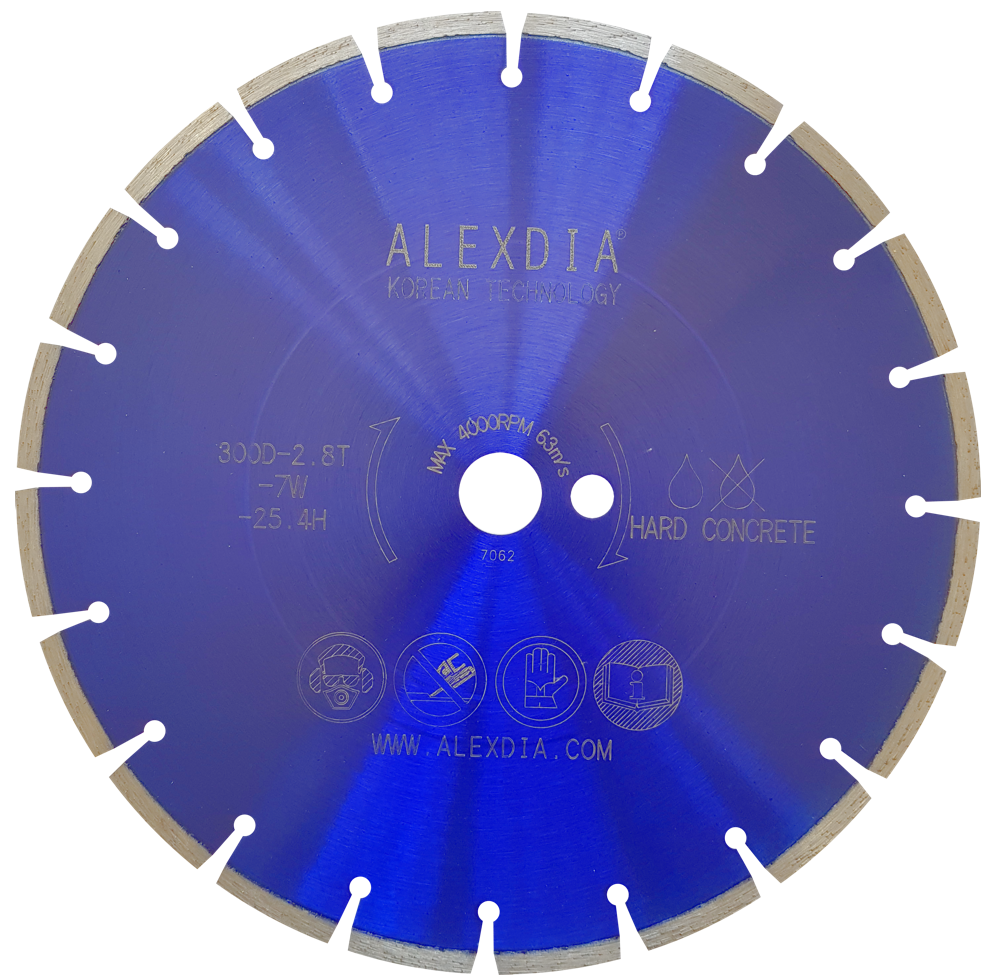 Сегментный диск по бетону (Laser)  цвет : синий  350D-40L-2.8T-10W-24S-32/25.4/20H