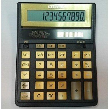 Калькулятор 12 разрядов, 15.8x20.5см, черный/золотой Citizen