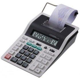 Калькулятор с печатью 12 разрядов, лента 58мм, печать 2 цвета, серый/черный Citizen