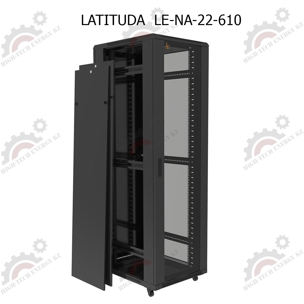 Шкаф серверный напольный LATITUDA 22U, 600*1000*1075мм, цвет черный, передняя дверь стеклянная - фото 1 - id-p57726560