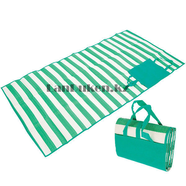Пляжный коврик-сумка складной "Пальмы" зеленый 120* 170 см (пляжная ...